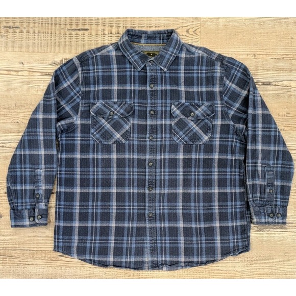 Anchorage Expedition Plaid Heavyweight Blue Flannel‎ Shirt Button Up Mens XL - Picture 1 of 8